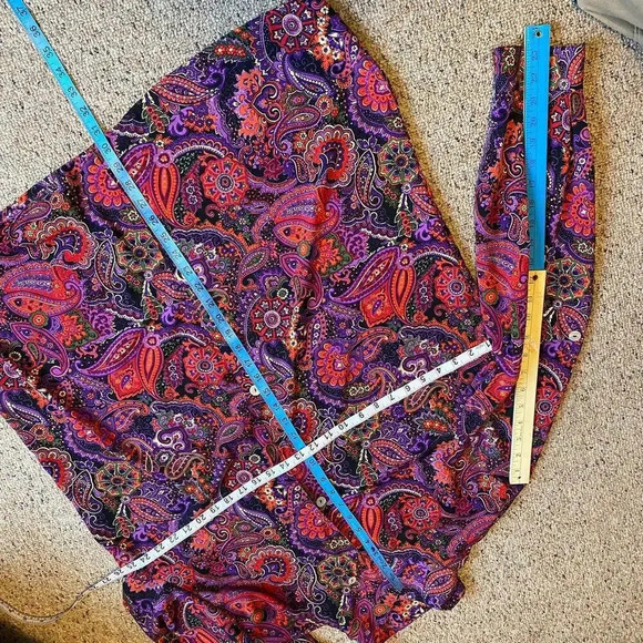 Y2K Impressions Boho Floral Print Button Down Shirt Blouse Women Plus Size 1X - Picture 2 of 6